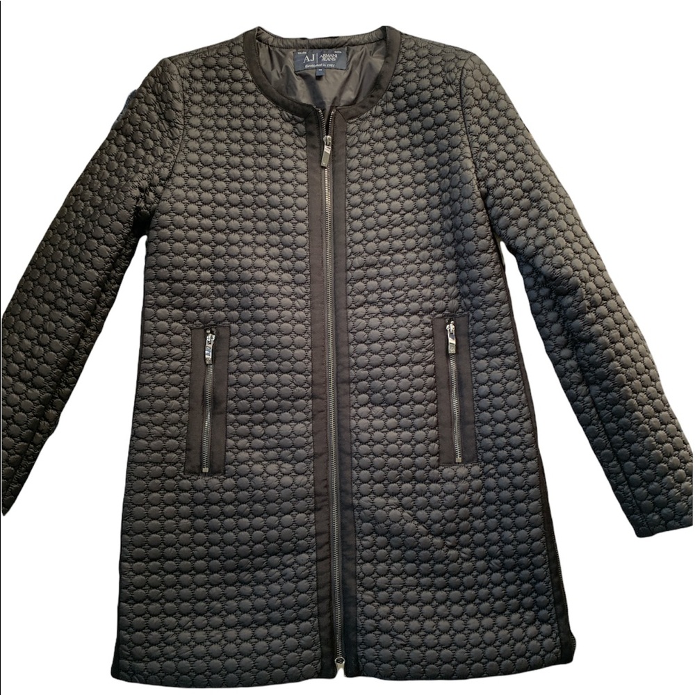 ❤️❤️Armani Jeans black quilted coat with detachable collar size S❤️❤️